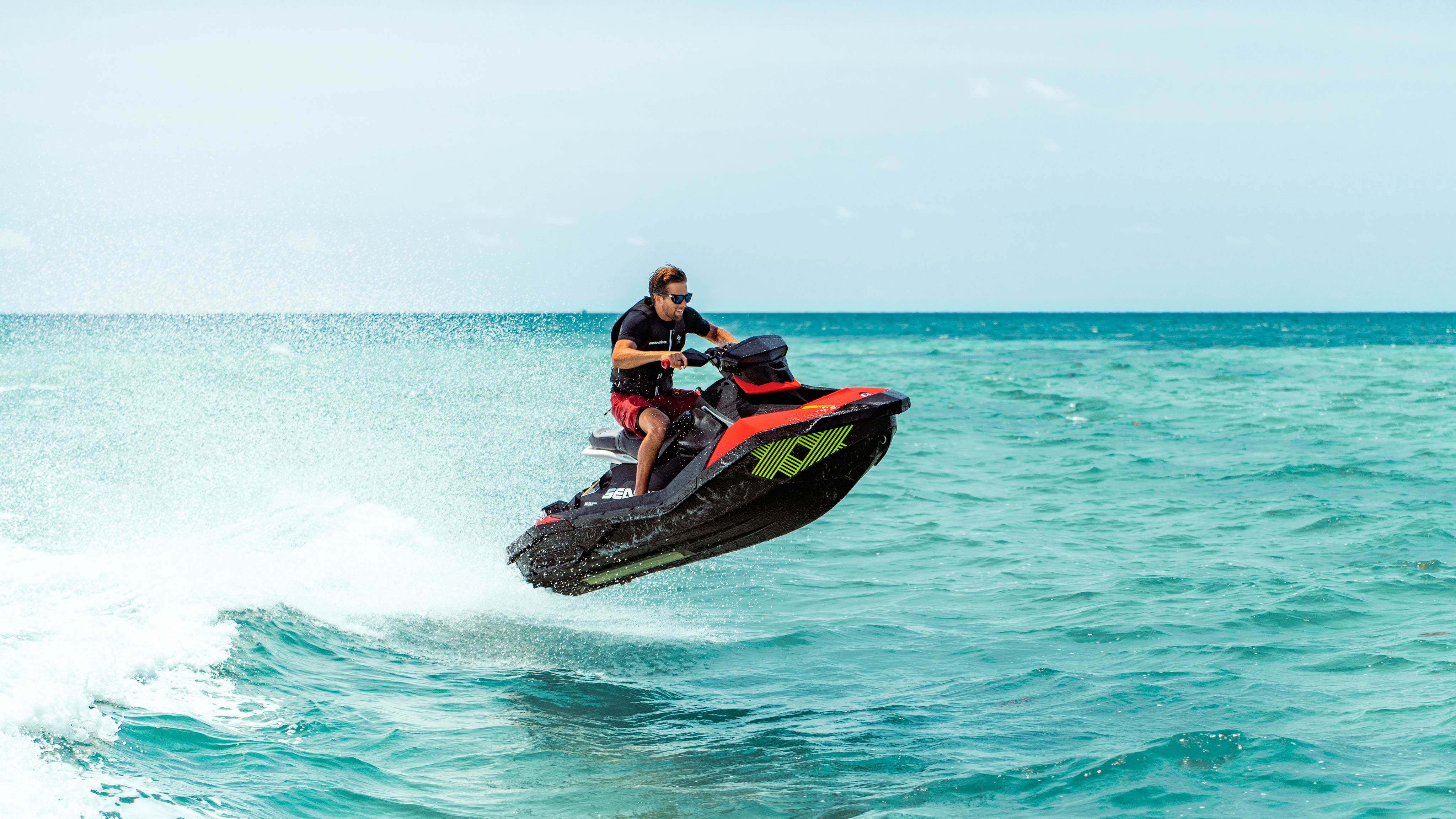 Man jumping a wave with his Sea-Doo Spark Trixx