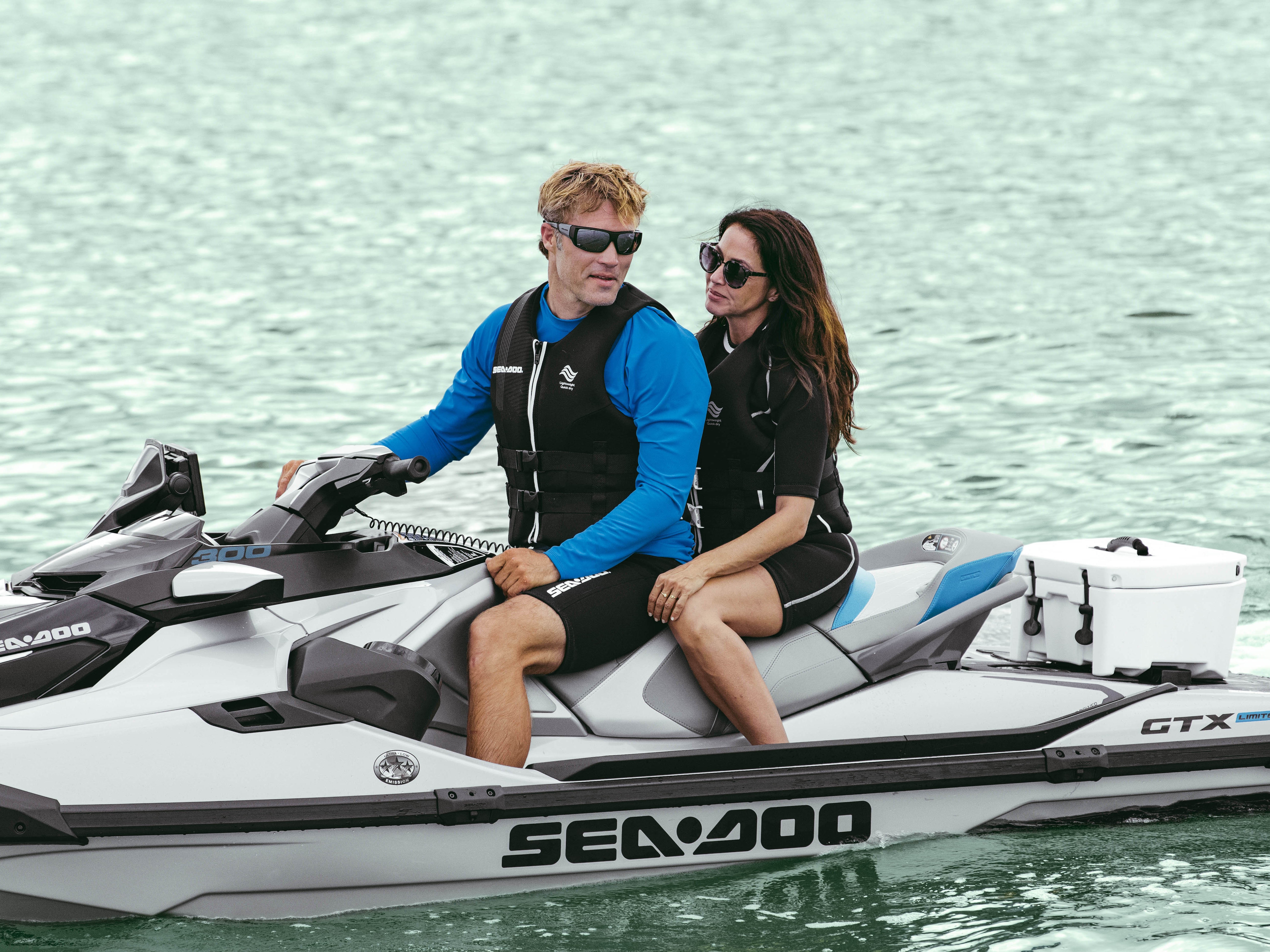 Couple having a fun ride on a Sea-Doo GTX Limited
