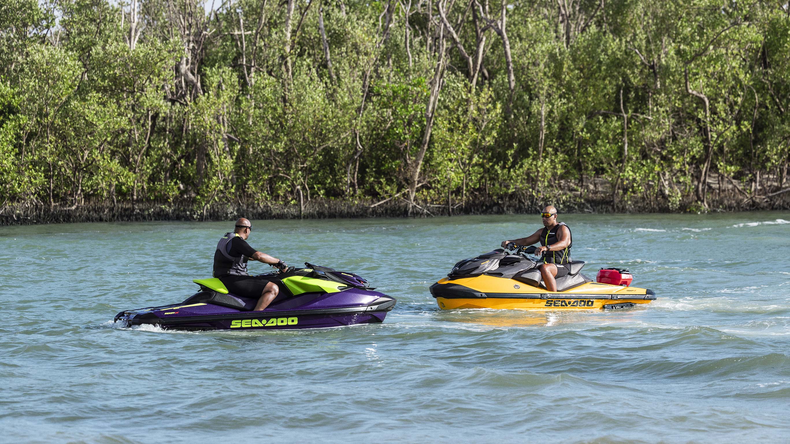 Two Sea-Doo RXP-X face to face 2021