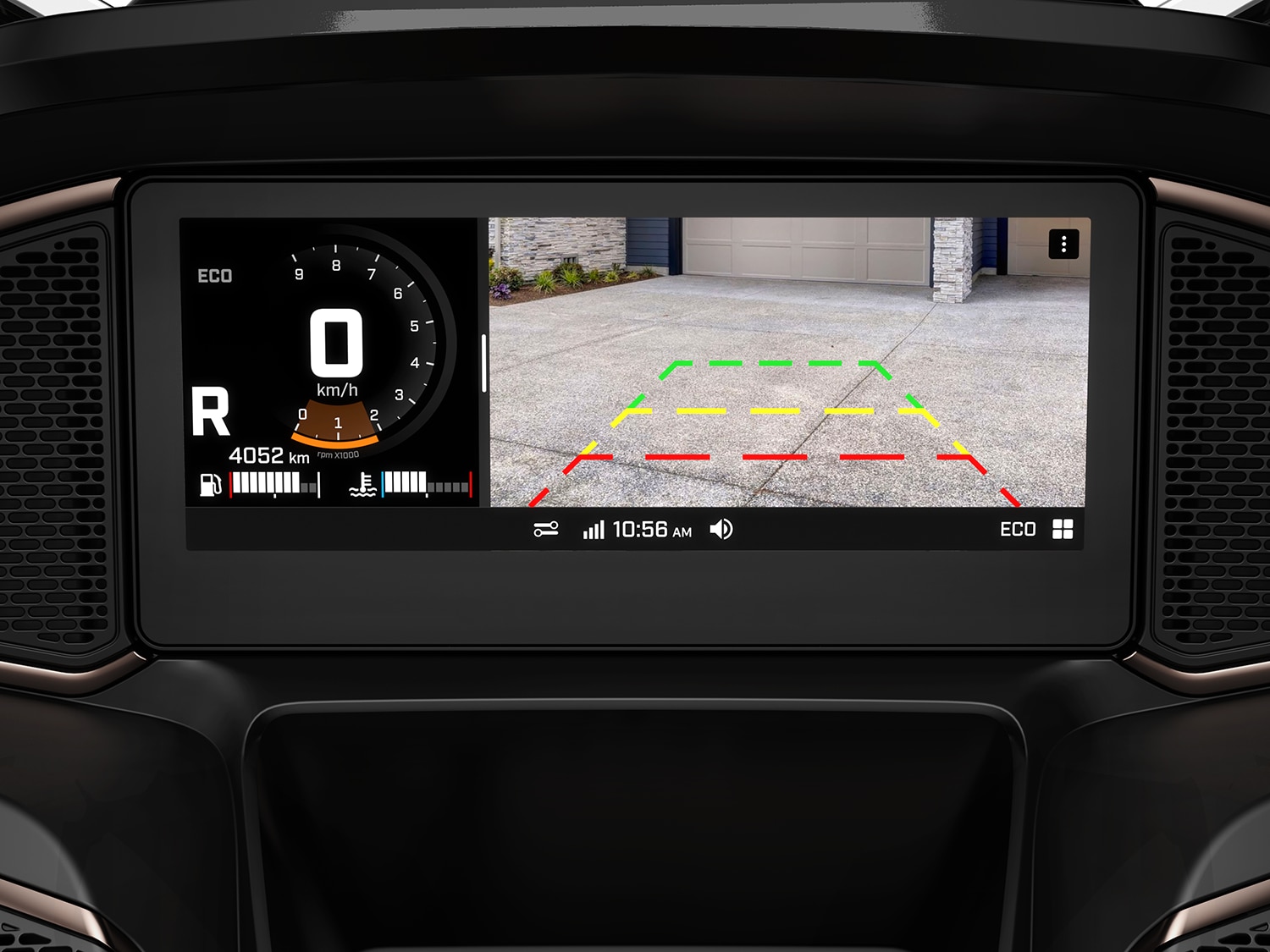 View of the backup camera available on the Can-Am Spyder RT 