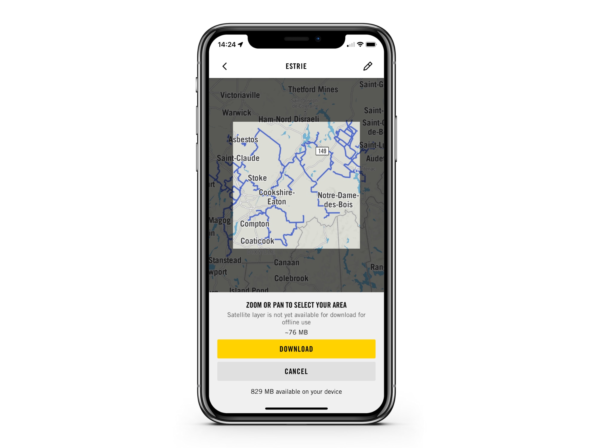 Download part of your riding map via BRP GO!