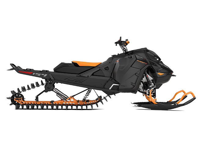 Summit X with Expert Package 850 E-TEC® Turbo R Timeless Black and Orange Crush - Side view